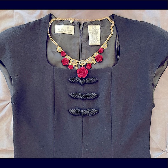 Vintage LIZ CLAIBORNE formal black Dress size 2 - Picture 3 of 8